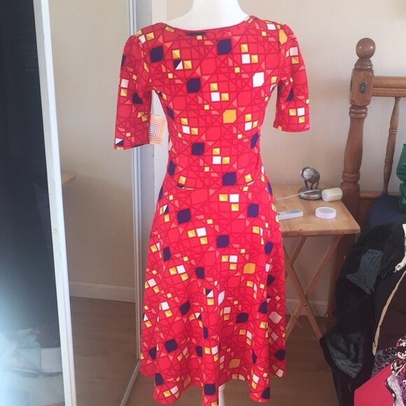 S LuLaRoe Nicole Dress A04 06 - Picture 4 of 5